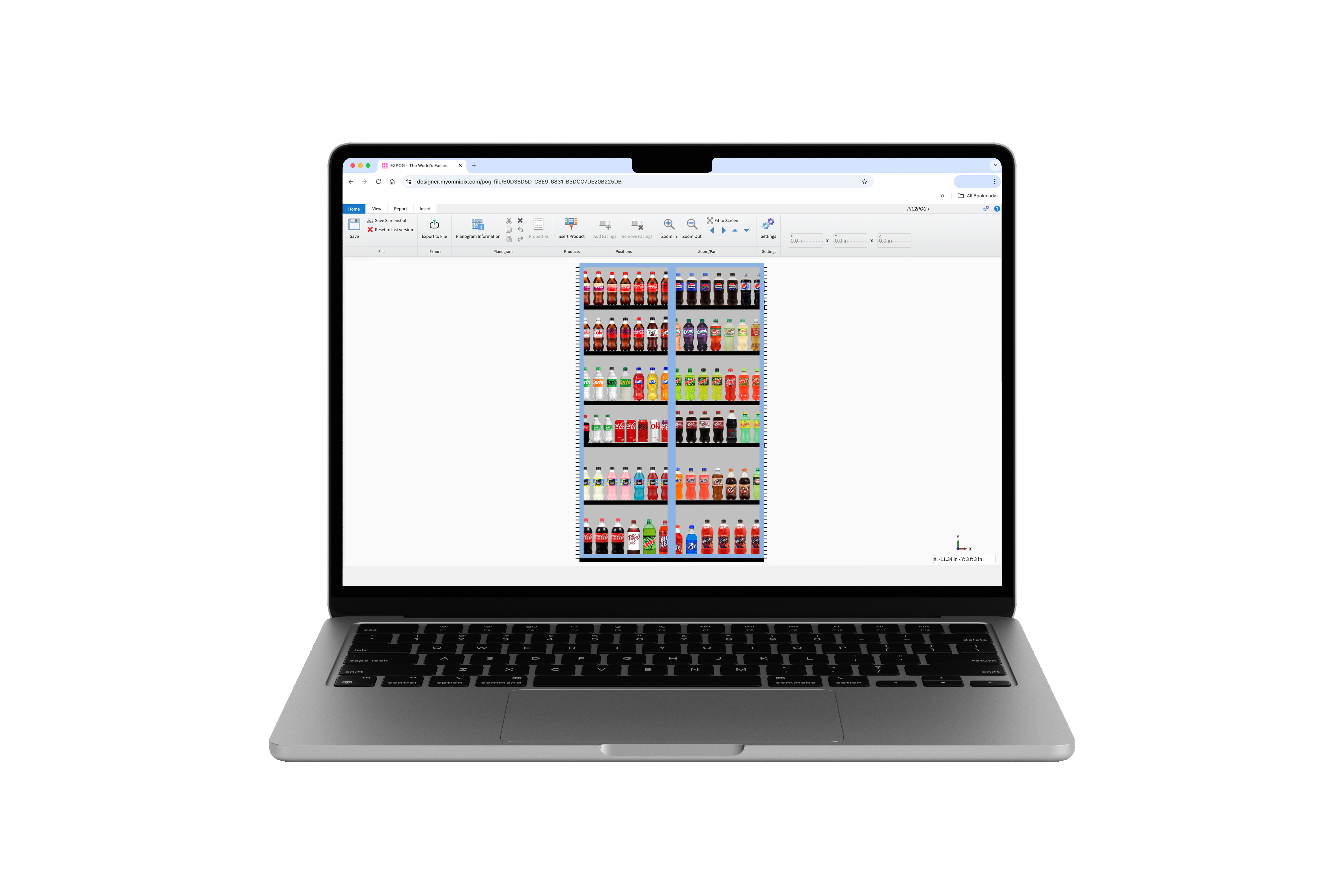 Create and edit full sized planograms.